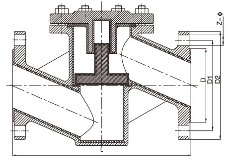 H41F4-10/16、H41F46-10/16襯氟止回閥結(jié)構(gòu)圖片