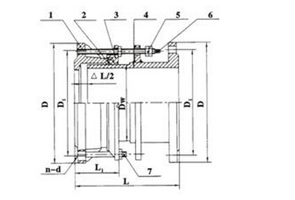 VSSJA-2型雙法蘭式限位伸縮接頭結(jié)構(gòu)圖